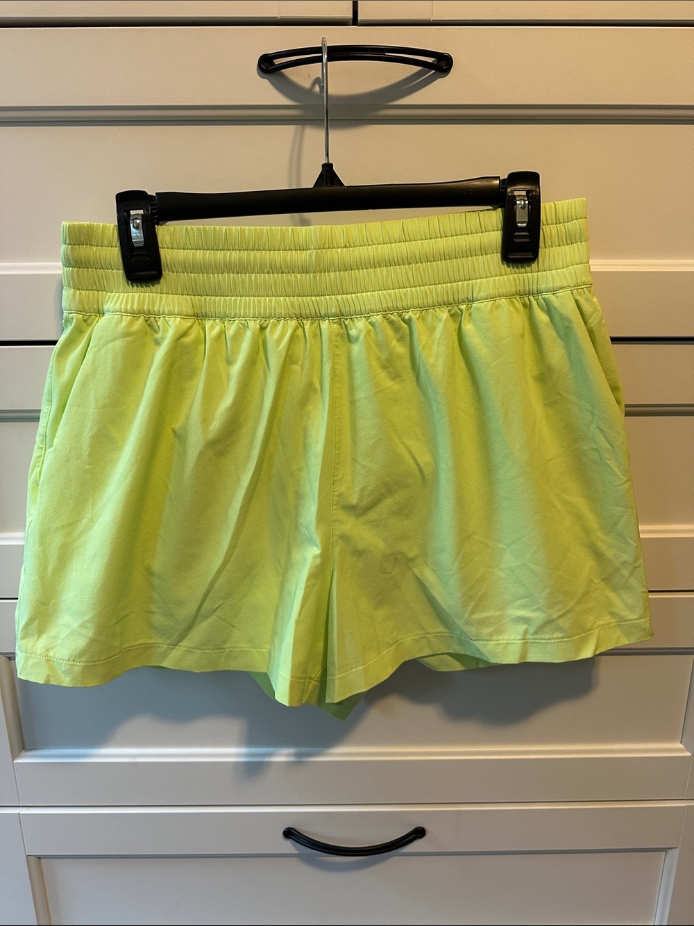 Athleta High-Rise Weekender Run Athletic Shorts - Neon Lime
